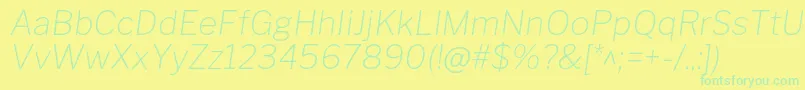 LibrefranklinThinitalic Font – Green Fonts on Yellow Background