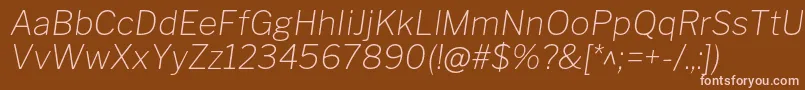 LibrefranklinThinitalic Font – Pink Fonts on Brown Background