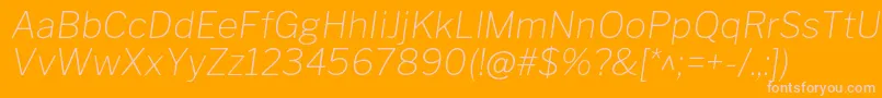 フォントLibrefranklinThinitalic – オレンジの背景にピンクのフォント