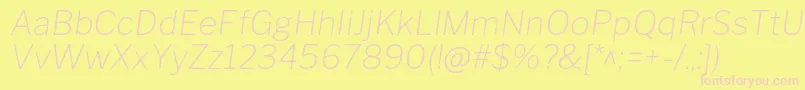 Czcionka LibrefranklinThinitalic – różowe czcionki na żółtym tle