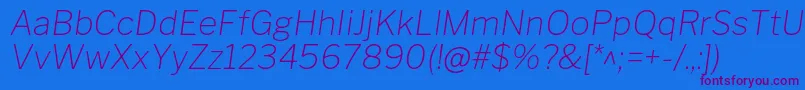 LibrefranklinThinitalic Font – Purple Fonts on Blue Background