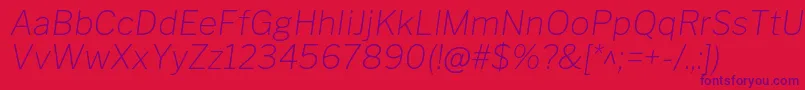 LibrefranklinThinitalic Font – Purple Fonts on Red Background