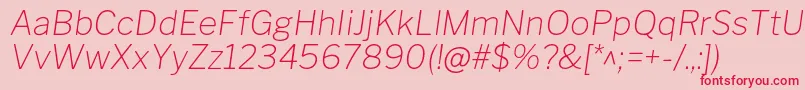 Czcionka LibrefranklinThinitalic – czerwone czcionki na różowym tle