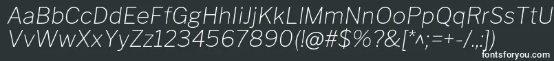 フォントLibrefranklinThinitalic – 白い文字