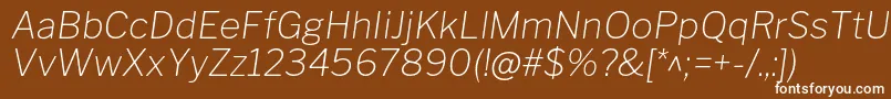 LibrefranklinThinitalic Font – White Fonts on Brown Background