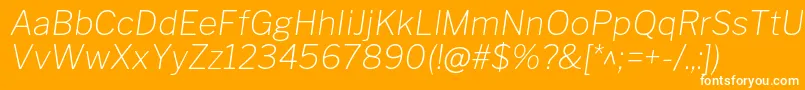 フォントLibrefranklinThinitalic – オレンジの背景に白い文字