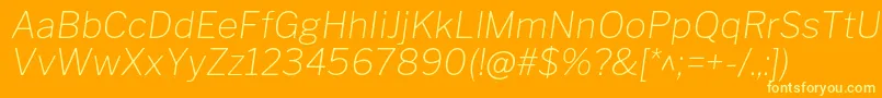 フォントLibrefranklinThinitalic – オレンジの背景に黄色の文字