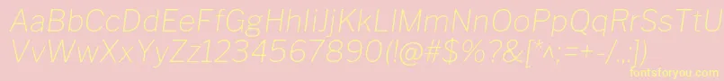 LibrefranklinThinitalic Font – Yellow Fonts on Pink Background