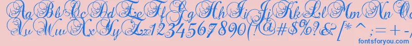 Precious-Schriftart – Blaue Schriften auf rosa Hintergrund