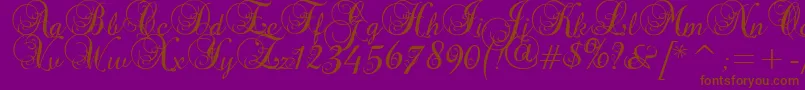 Precious-Schriftart – Braune Schriften auf violettem Hintergrund