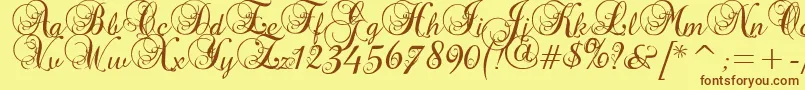 Precious Font – Brown Fonts on Yellow Background