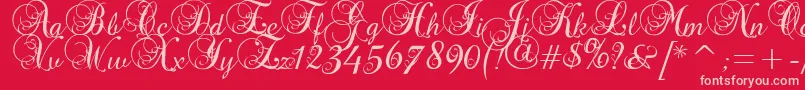 Precious Font – Pink Fonts on Red Background