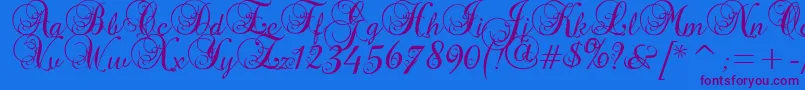 Precious Font – Purple Fonts on Blue Background