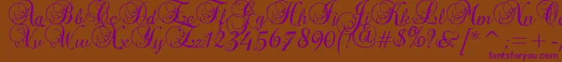 Precious Font – Purple Fonts on Brown Background