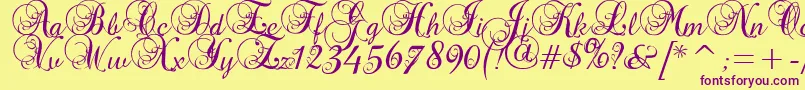 Precious Font – Purple Fonts on Yellow Background