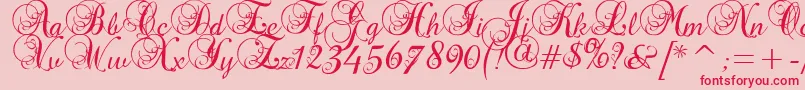 Precious Font – Red Fonts on Pink Background