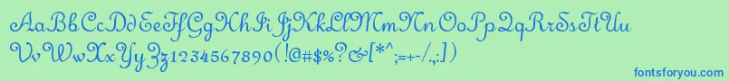 Merveille Font – Blue Fonts on Green Background