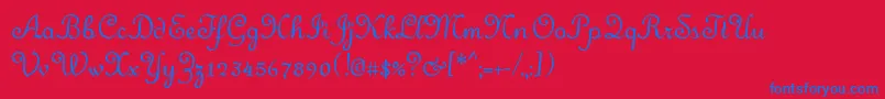 Merveille Font – Blue Fonts on Red Background