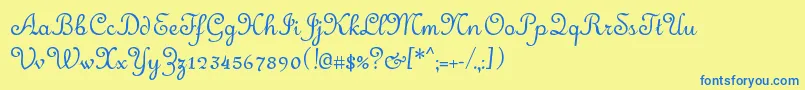 Merveille Font – Blue Fonts on Yellow Background