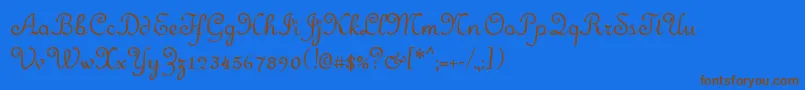 Merveille Font – Brown Fonts on Blue Background