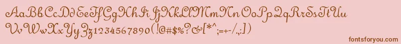 Merveille-Schriftart – Braune Schriften auf rosa Hintergrund