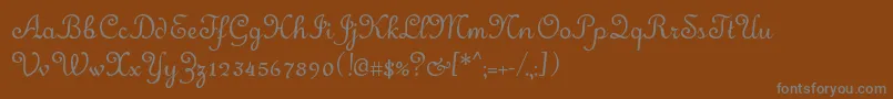 フォントMerveille – 茶色の背景に灰色の文字