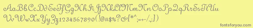 Merveille Font – Gray Fonts on Yellow Background