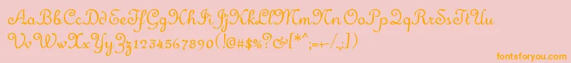 Merveille Font – Orange Fonts on Pink Background