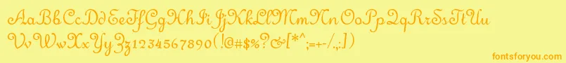 Merveille Font – Orange Fonts on Yellow Background
