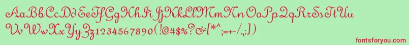 Merveille Font – Red Fonts on Green Background