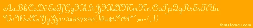 Merveille Font – Yellow Fonts on Orange Background