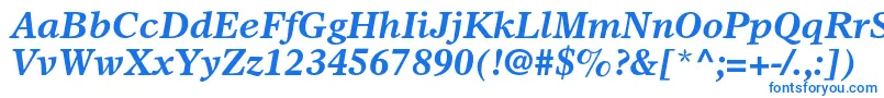 フォントOlympianltstdBolditalic – 白い背景に青い文字