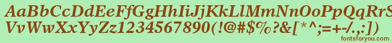 OlympianltstdBolditalic Font – Brown Fonts on Green Background