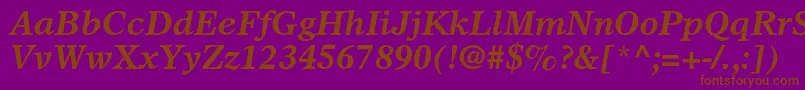 OlympianltstdBolditalic Font – Brown Fonts on Purple Background