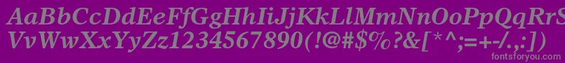 Шрифт OlympianltstdBolditalic – серые шрифты на фиолетовом фоне