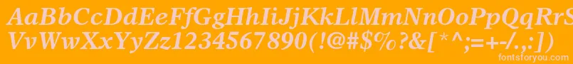OlympianltstdBolditalic-Schriftart – Rosa Schriften auf orangefarbenem Hintergrund