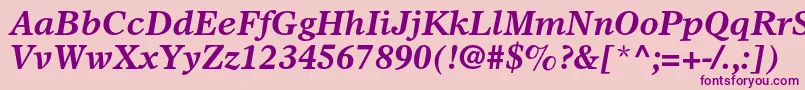 OlympianltstdBolditalic Font – Purple Fonts on Pink Background