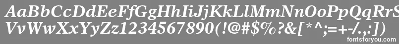Шрифт OlympianltstdBolditalic – белые шрифты на сером фоне