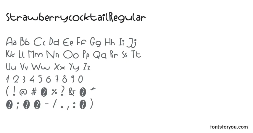 Шрифт StrawberrycocktailRegular – алфавит, цифры, специальные символы