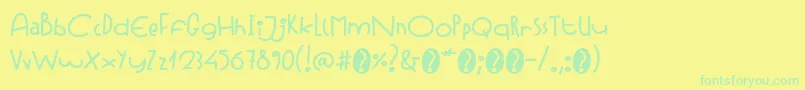 Więcej informacji o czcionce StrawberrycocktailRegular Czcionka StrawberrycocktailRegular – zielone czcionki na żółtym tle