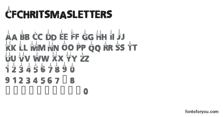 Czcionka Cfchritsmasletters – alfabet, cyfry, specjalne znaki