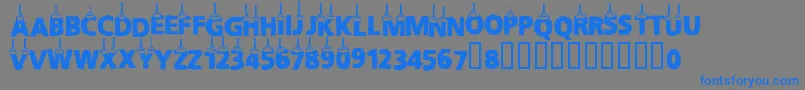 Cfchritsmasletters Font – Blue Fonts on Gray Background