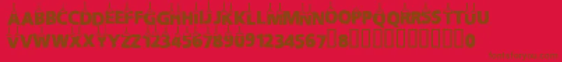 Cfchritsmasletters Font – Brown Fonts on Red Background