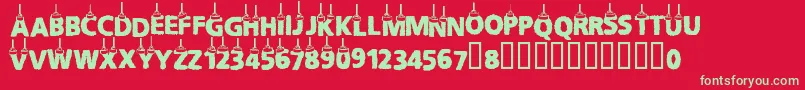 Cfchritsmasletters Font – Green Fonts on Red Background