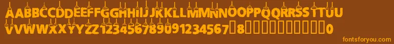 Cfchritsmasletters Font – Orange Fonts on Brown Background