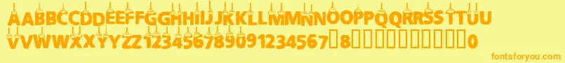 Cfchritsmasletters Font – Orange Fonts on Yellow Background