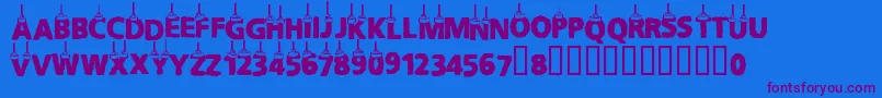 Cfchritsmasletters Font – Purple Fonts on Blue Background