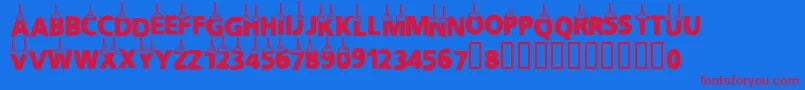 Cfchritsmasletters Font – Red Fonts on Blue Background