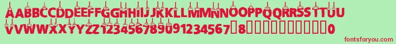 Cfchritsmasletters Font – Red Fonts on Green Background