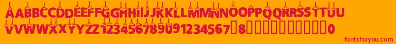 Cfchritsmasletters Font – Red Fonts on Orange Background